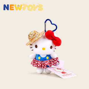 NewToys 正版联名草帽裙子hellokitty毛绒挂件凯蒂猫公仔书包挂饰