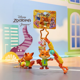 NewToys 联名疯狂动物城尼克狐朱迪兔豹警官情侣钥匙扣包挂件 正版