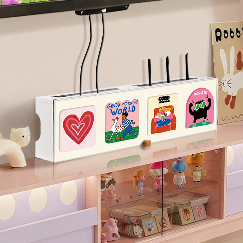 免打孔壁挂式路由器收纳盒