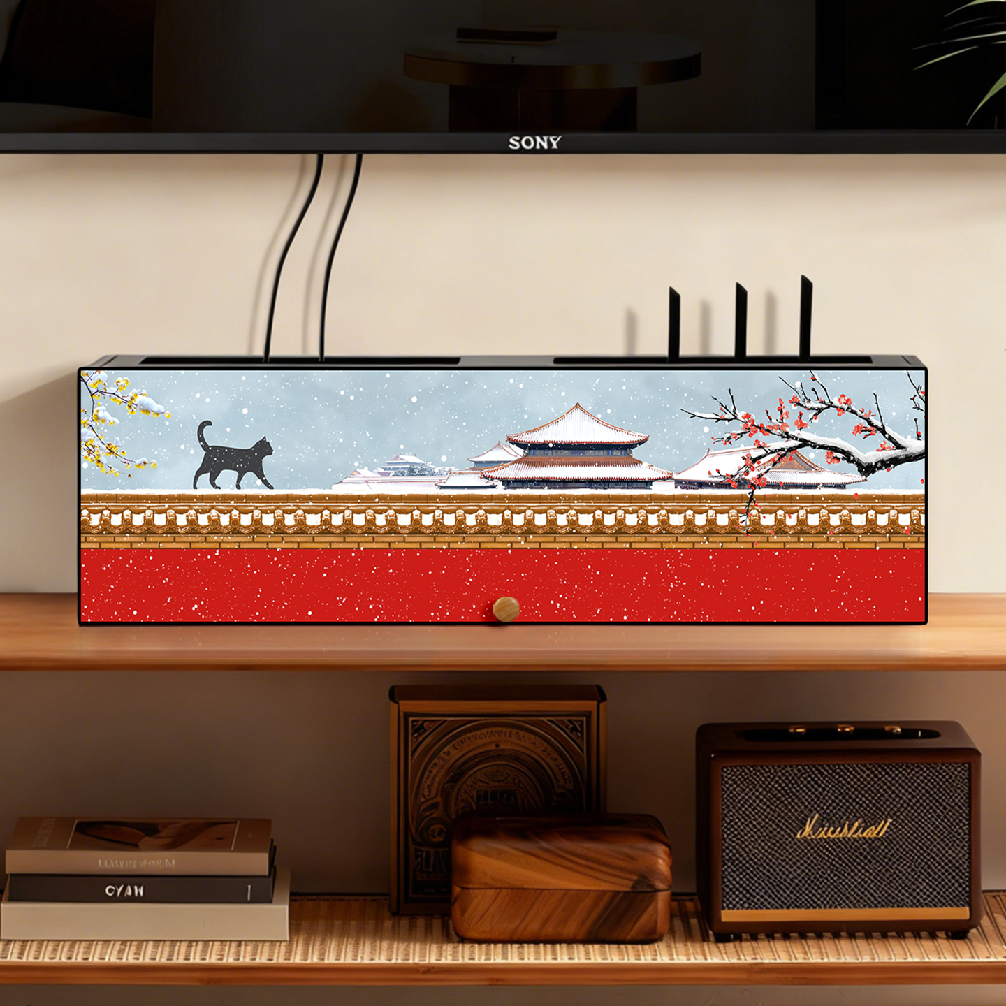 wifi路由器收纳盒免打孔上墙