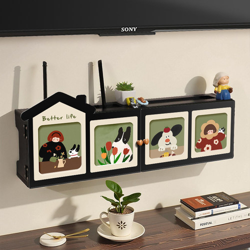 免打孔路由器收纳多巴胺小狗图案