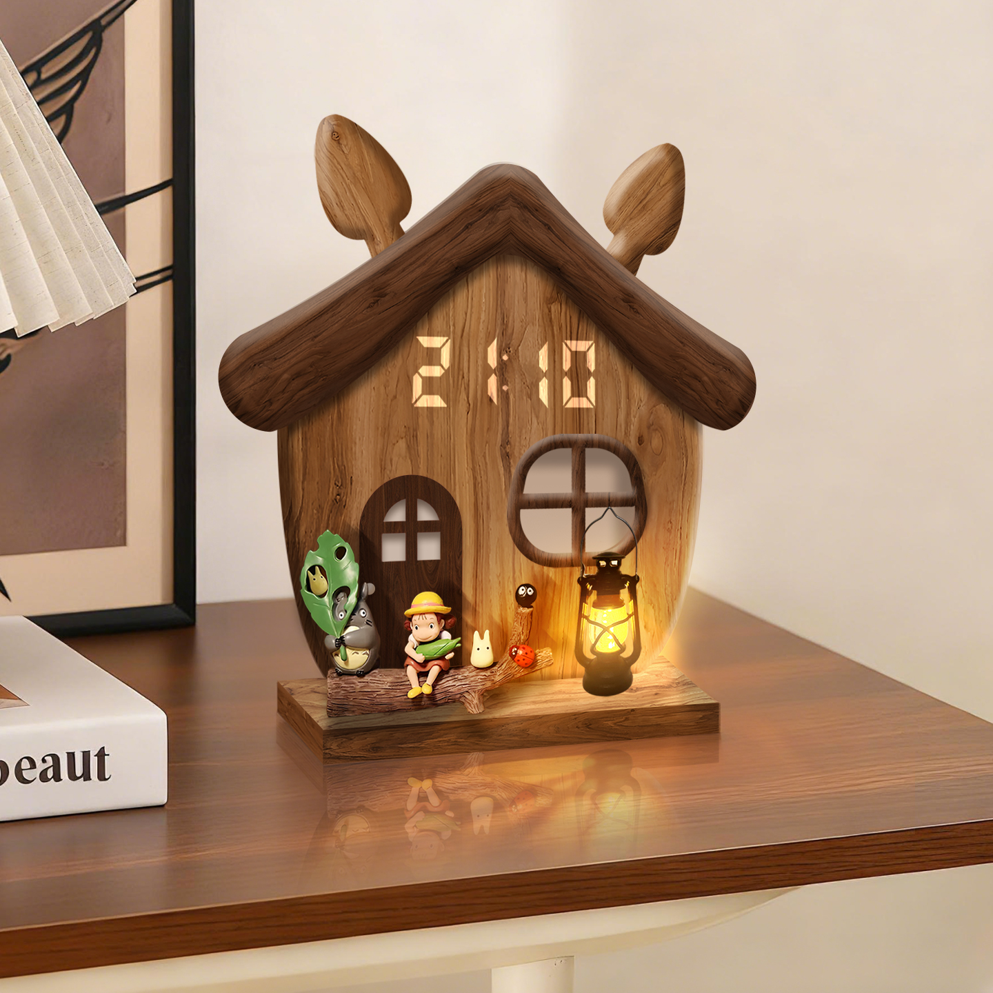 治愈系桌面收纳电子时钟摆件