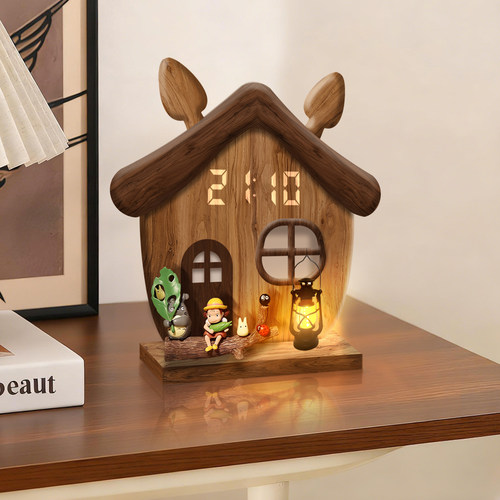 治愈系桌面收纳电子时钟摆件