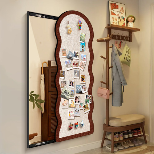 毛毡板照片墙玄关隐藏式全身镜画