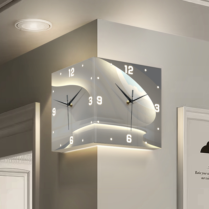 进口环保抽象简约双面挂钟