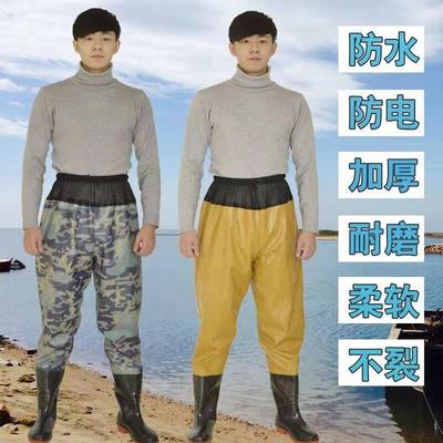 女士插秧水鞋下田专用水田女款干活雨靴加厚半身下水裤齐腰超轻男
