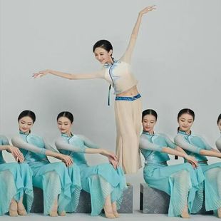 新款春晚儿童步桥演出服舞蹈清悠悠舞蹈服装女子群舞古典舞民族