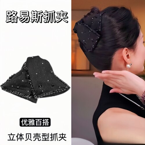 复古缎面星光抓夹女高级感气质优雅低马尾夹后脑勺显发量头饰发夹