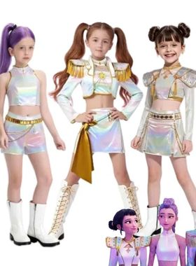Kids Kpop Demon Hunters Zoey Rumi Mira Cosplay Costume White