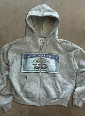 Y2K retro autumn hoodies for men and women printed personali