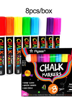 8PCS/Set Liquid Chalk Marker Pens Erasable Multi Colored Hig
