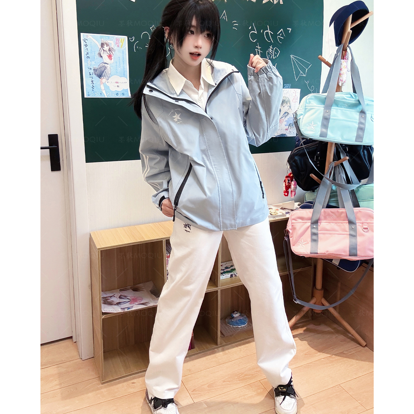 墨秋千折星冲锋衣冲锋裤两件套装