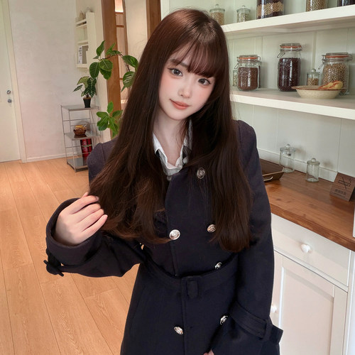 墨秋JK制服日系双排扣学院风大衣