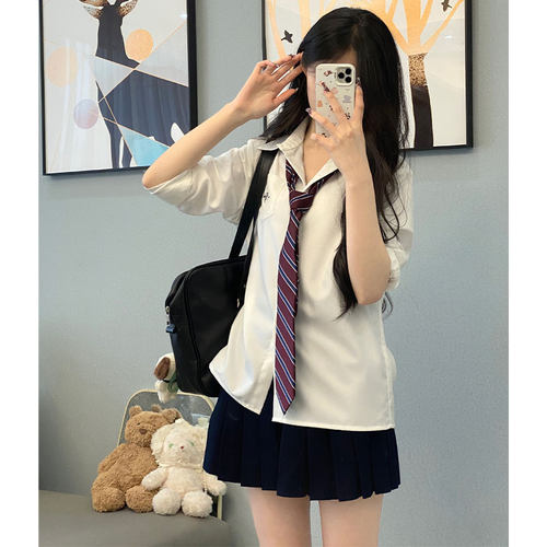 墨秋JK制服原创设计短袖衬衫女