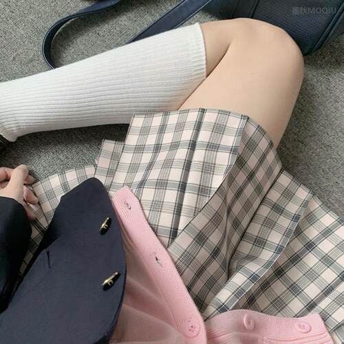 墨秋JK制服椿樱集粉色格裙