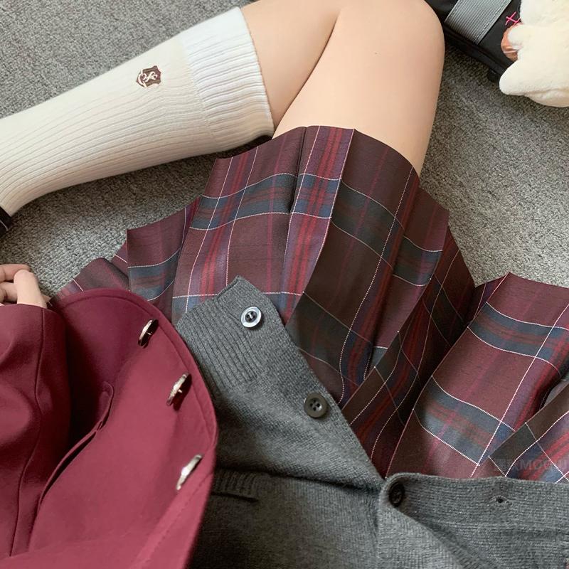 墨秋JK制服棠蕙格裙美式复古