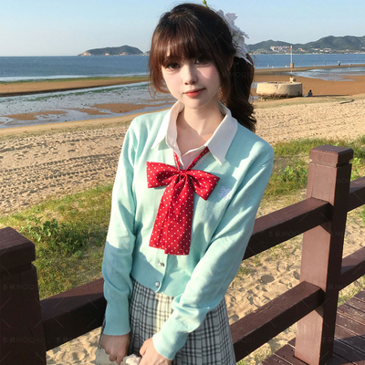 JK制服原创设计织礼蝴蝶结针织衫