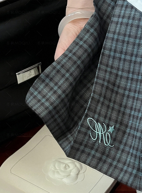 墨秋JK原创设计信笺格裙2025夏季日系学院风薄款短裙学生制服女