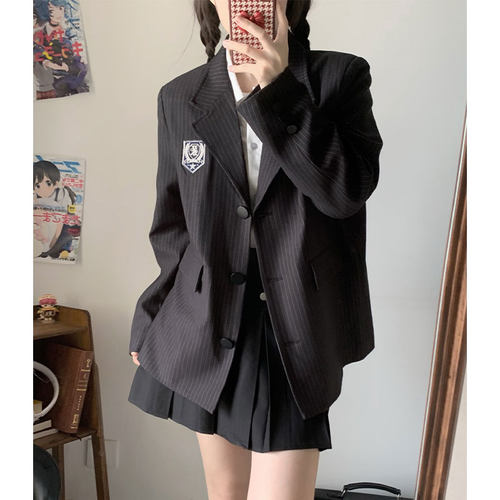 墨秋JK制服夜奏曲条纹学院风西装