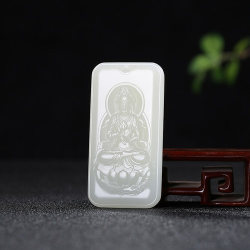 和田玉观音玉石吊坠白玉玉佩玉坠
