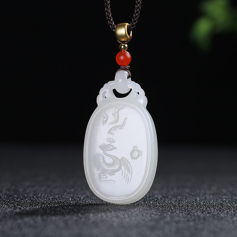 【有凤来仪】新疆和田玉凤凰吊坠白玉男女款玉牌玉佩天然玉石颈饰