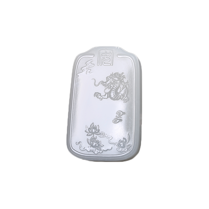和田玉生肖龙玉石吊坠烟青玉烟灰