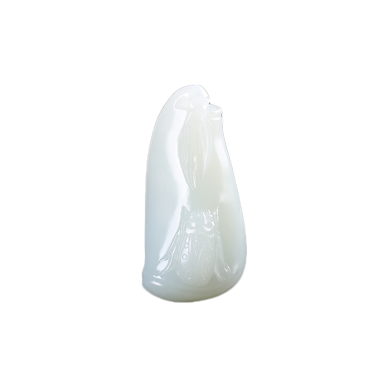 和田玉蝉竹节玉石吊坠白玉玉佩