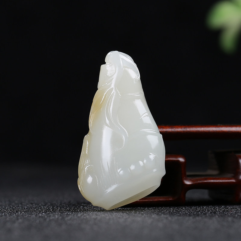 和田玉糖玉竹节挂件玉坠玉佩吊坠