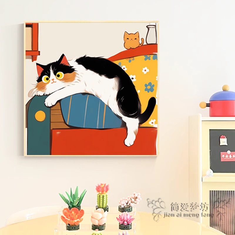 十字绣2025新款满绣现代简约风可爱黑白小猫diy手工刺绣钻石贴画
