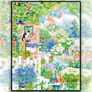 十字绣2026新款治愈系猫与夏唯美风景刺绣手工满绣礼物钻石画满钻