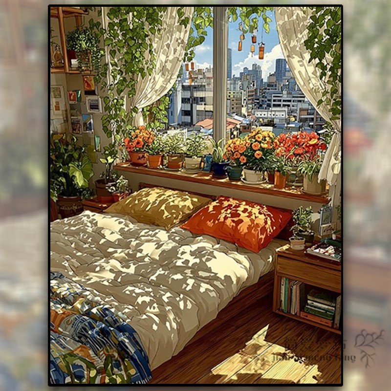 高端十字绣满绣2025新款治愈系夏日风景半成品自己绣刺绣钻石贴画,居家布艺,十字绣套件,淘宝优惠券,粉丝福利购,淘宝优惠卷