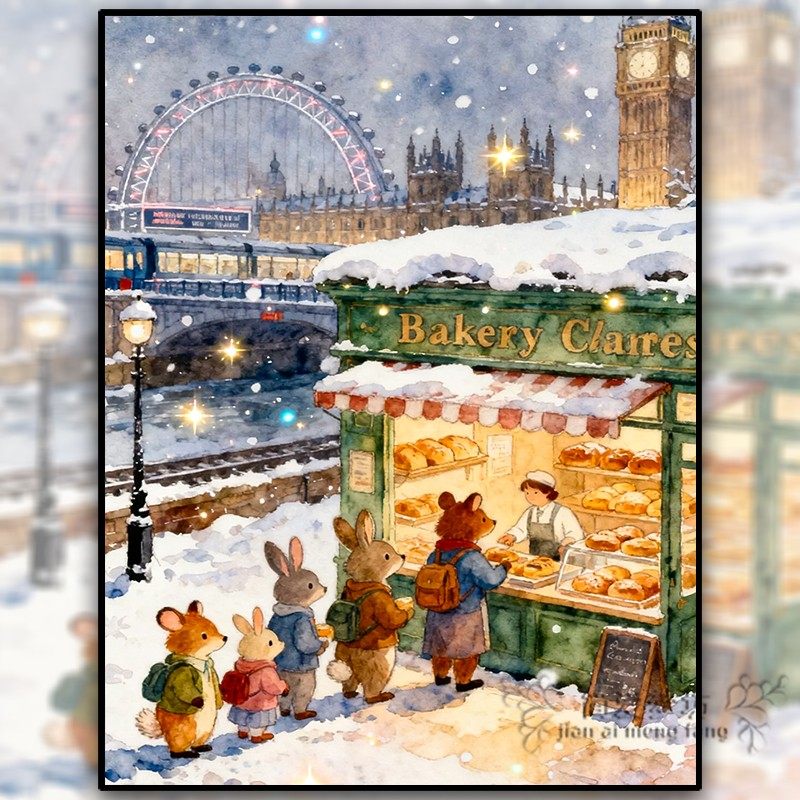 2026新款十字绣线绣小件治愈系圣诞小镇手工初学简单刺绣钻石贴画,居家布艺,十字绣套件,淘宝优惠券,粉丝福利购,淘宝优惠卷