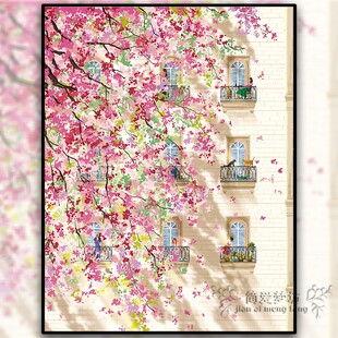 十字绣2026新款满绣唯美风景春日午后花卉刺绣diy手工礼物钻石画
