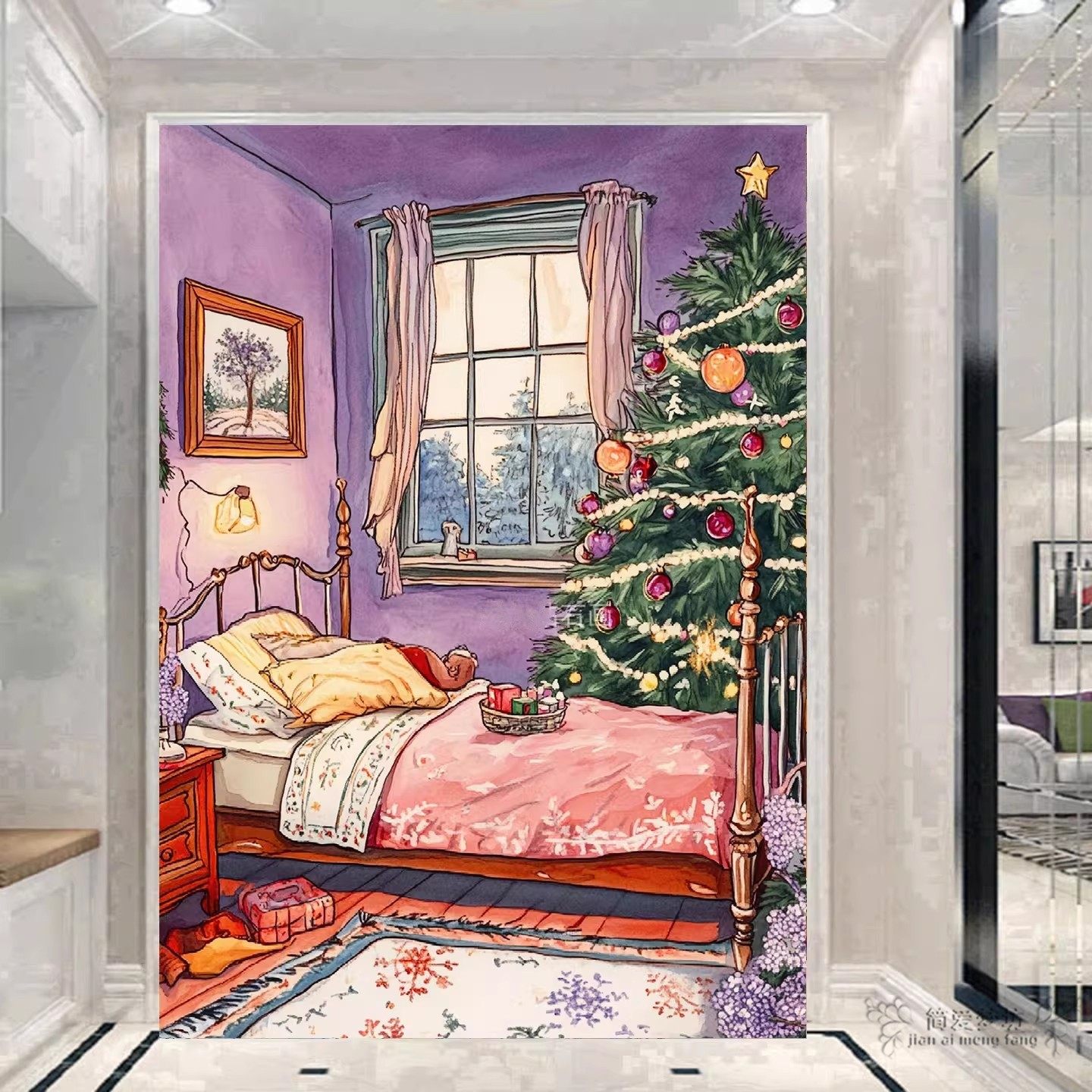 2026新款十字绣线绣小件温馨紫色卧室简单手工自制刺绣钻石贴画