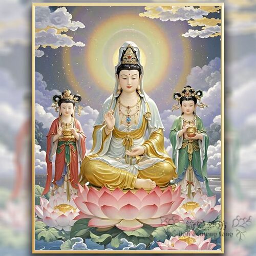 十字绣2026年新款线绣坐莲观音手工diy刺绣客厅钻石画5d满钻小件