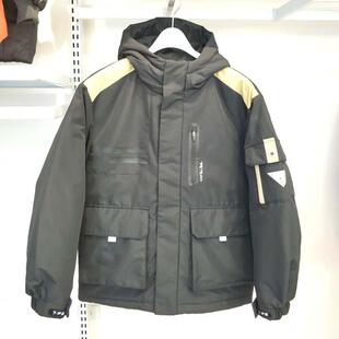 2025冬装新款七波辉童装大男童中长款羽绒服儿童白鸭绒外套派克服