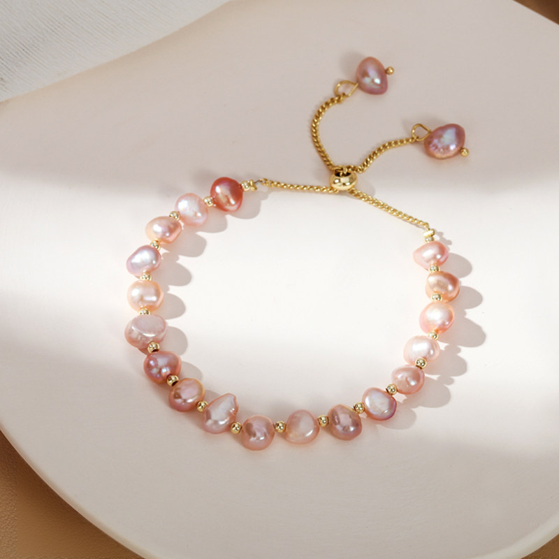 巴洛克天然淡水珍珠手链ins小众设计首饰气质网红闺蜜手串手镯女
