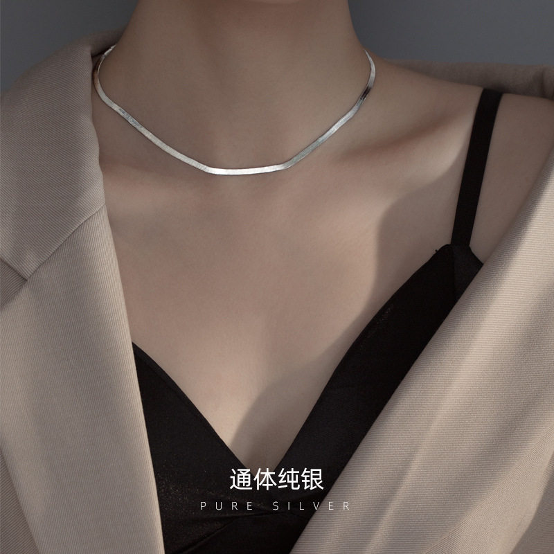 AILJS925纯银项链韩版ins