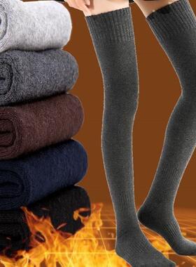 winter women female long thick socks2021秋冬加厚长筒毛巾袜女