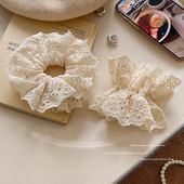 布艺蕾丝花边大肠发圈女高级感发绳扎头发皮筋高弹力头绳头饰皮套