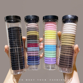 简约咖色发绳女扎头发橡皮筋高弹力耐用头绳不伤发发圈头饰皮套夏