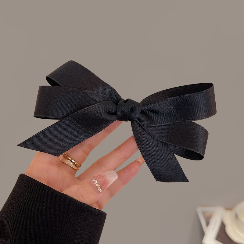 气质黑色蝴蝶结发夹侧边刘海夹
