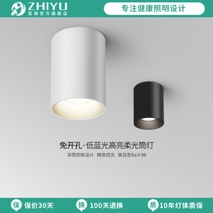 筒灯led防眩免开孔吸顶cob天花灯北欧客厅卧室天花灯 至御明装