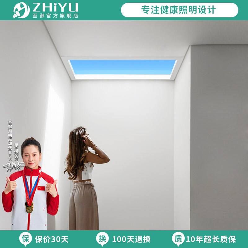 至御青晴空灯简约现代面板灯无主灯自然光清空吸顶灯天空灯D3/300