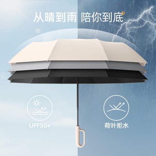全自动晴雨伞两用新款10骨环扣双龙骨折叠雨伞商务男士抗风抗暴雨