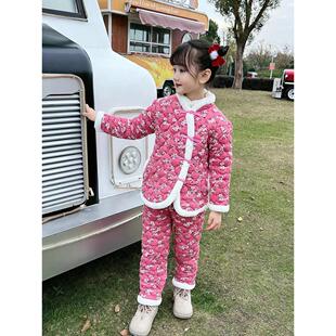 儿童碎花棉袄宝宝2024新款东北大花袄冬装男女童小孩外穿加厚棉服