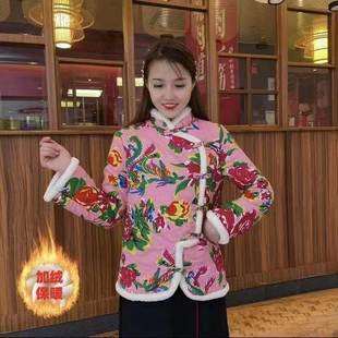 洋气减龄东北大花棉衣棉服上衣加绒保暖棉袄女装 时尚 新款 2023冬季