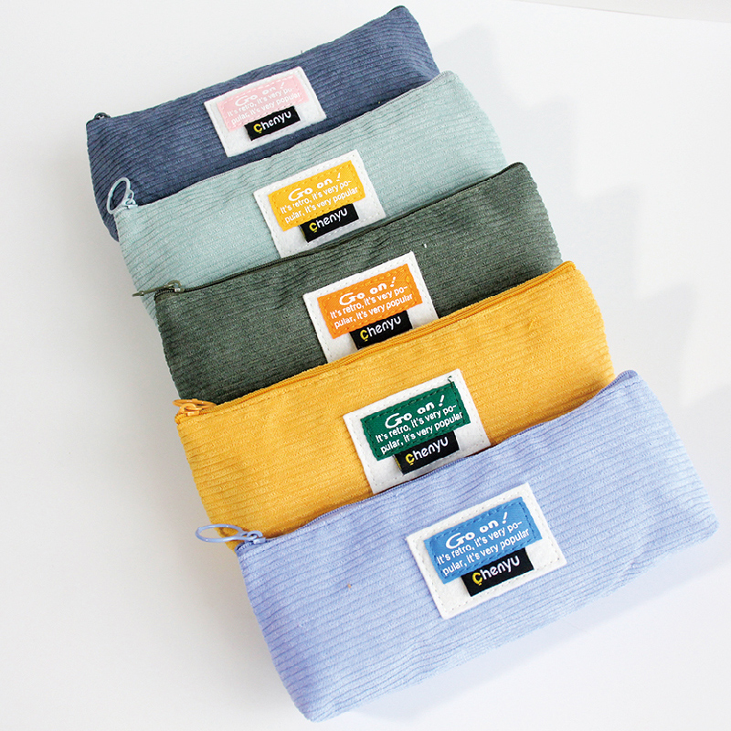 文艺风纯色笔袋小学生简约铅笔袋女创意大学生文具收纳袋小众中学生大容量文具盒ins日系女孩铅笔盒容量大