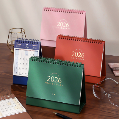 新款2025年9月到2026年12月简约台历复古打卡记事本办公桌面留言备忘小摆件学生学习计划本高颜值日历月历