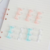 3孔活页夹diy外壳封面装 订夹活页扣环可拆卸夹透明6孔9孔活页本夹a7a6a5本子塑料活页夹子学生本子收纳3孔夹